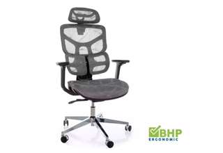 Ergonomická kancelářská židle EQ-1, šedá (nosnost 150 kg)
