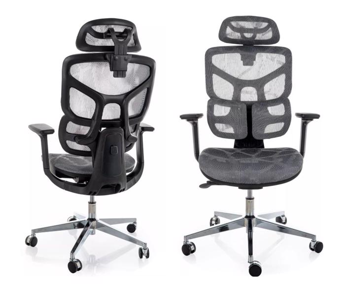 Fotogalerie Ergonomická kancelářská židle EQ-1, šedá (nosnost 150 kg)
