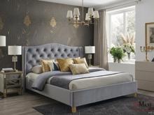 Fotogalerie Čalouněná postel 160x200 Aspen Velvet – Šedá (Bluvel 14) s roštem