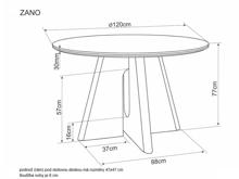 Fotogalerie Kulatý keramický jídelní stůl ZANO 120 cm – bílý mramor / dub