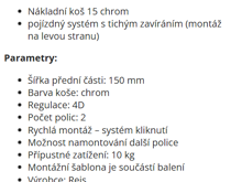 Fotogalerie D15 CARGO (15 cm) bez drátěného programu, kuchyně Velden