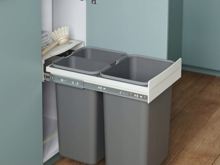 Fotogalerie Odpadkový plnovýsuvný koš do skříňky D1D/40 - JC601 40V 2x9 l + 20 l v440mm - REJS