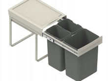 Fotogalerie Odpadkový plnovýsuvný koš do skříňky D1D/40 - JC601 40V 2x9 l + 20 l v440mm - REJS