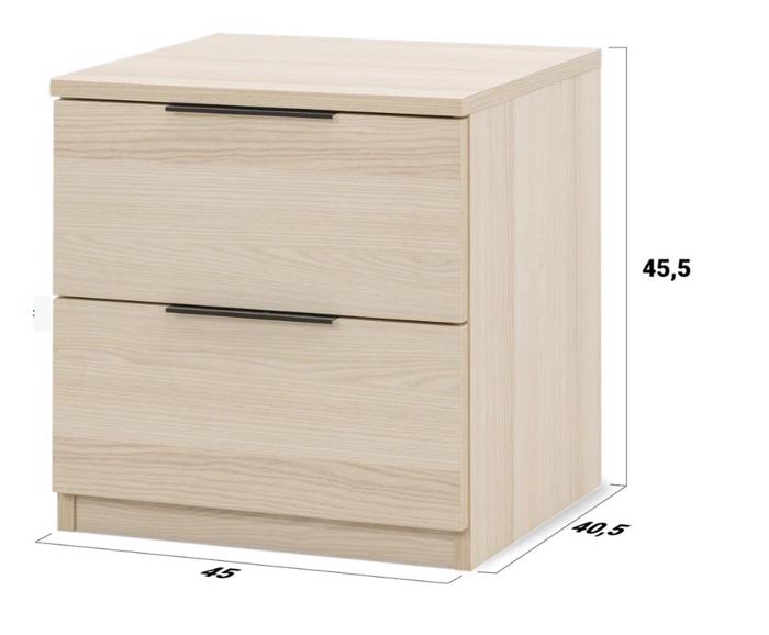 Fotogalerie Moderní noční stolek VARIO 45 cm – Jasan šedý