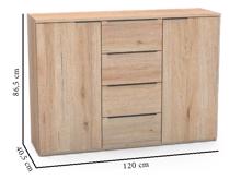 Fotogalerie Kombinovaná komoda Vario 3 (120 cm) s plnovýsuvem