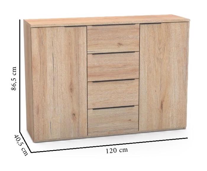 Fotogalerie Kombinovaná komoda Vario 3 (120 cm) s plnovýsuvem