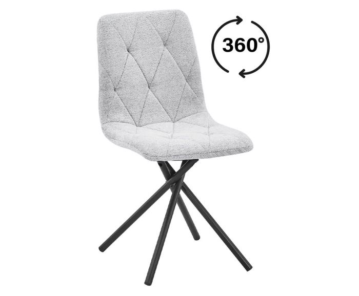 Otočná jídelní židle LUNA - světle šedá 360