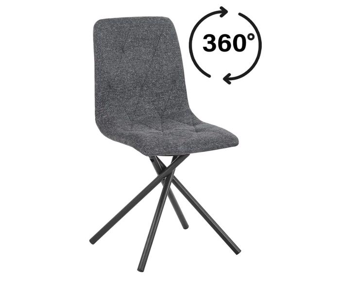 Otočná jídelní židle LUNA - tmavě šedá 360