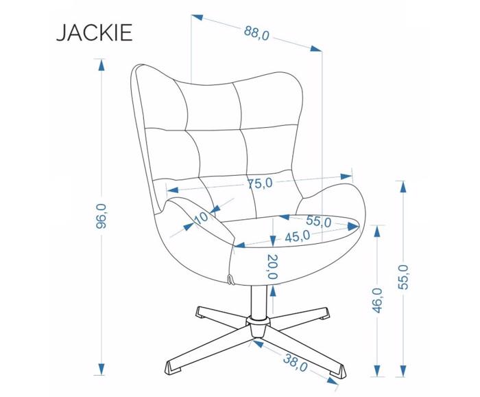 Otočné křeslo JACKIE s rozměry