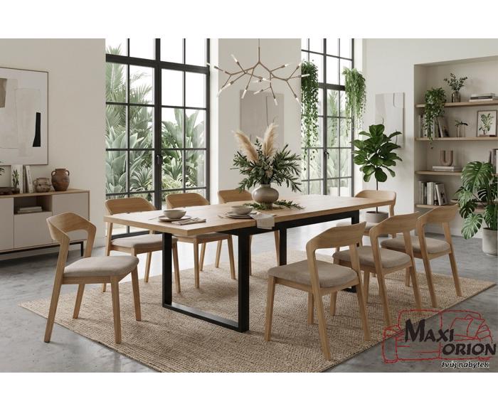 Rozkládací jídelní stůl Iris 180x90+2x40 cm - Dub wotan v moderním interiéru jídelny