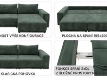 Fotogalerie Rohová pohovka na každodenní spaní Pluto 250 x 165 cm