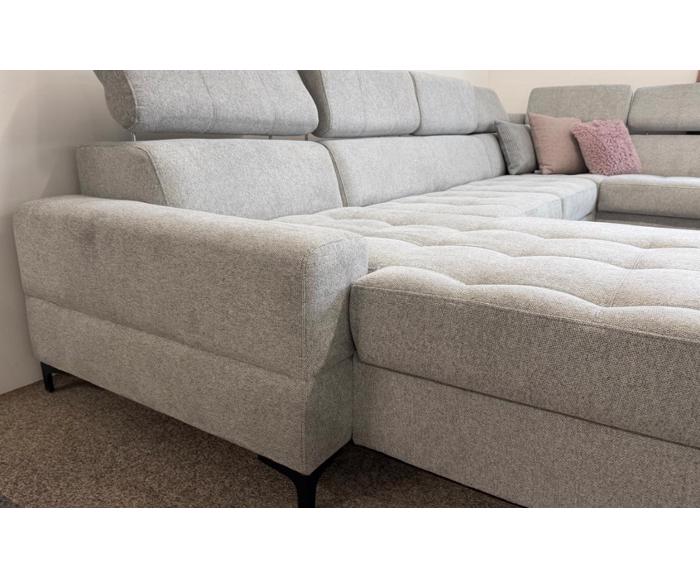 Rozkládací sedací souprava tvaru U METRIX VI 370 cm na fotografii z prodejny - detail zpracování