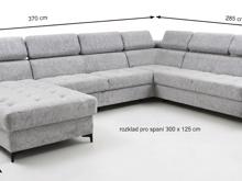 Fotogalerie Rozkládací sedací souprava tvaru U METRIX VI 370 cm