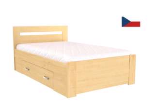 Postel 140x200 cm s úložným prostorem a zvýšeným čelem Fabie
