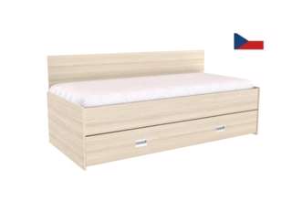 Postel s úložným prostorem včetně roštu DUO 90x200 cm, zadní čelo