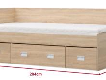 Fotogalerie Rohová postel Nemo s úložným prostorem 90x200 cm s roštem
