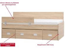 Fotogalerie Rohová postel Nemo s úložným prostorem 90x200 cm s roštem