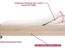 Fotogalerie Zvýšená postel 90 x 200 cm s úložným prostorem a polohovacím roštem Lota