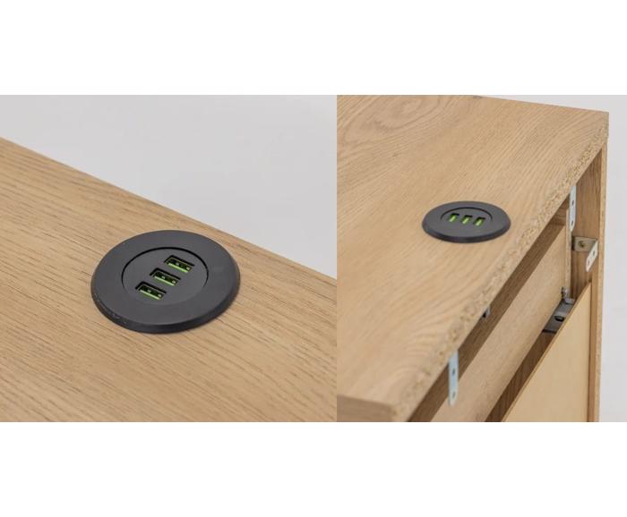 Fotogalerie Moderní závěsný noční stolek SMART s USB nabíječkou