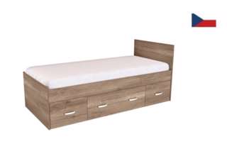 Zvýšená postel s úložným prostorem Nemo 90x200 cm s čelem L/P