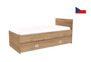 Zvýšená postel s čelem a přistýlkou včetně roštů DUO 90x200 cm - pravá