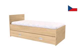 Zvýšená postel s čelem a přistýlkou včetně roštů DUO 90x200 cm - levá