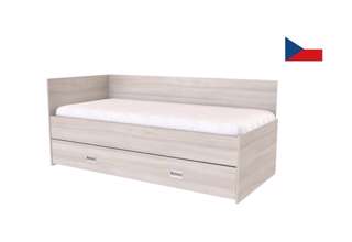 Zvýšená rohová postel s úložným prostorem a roštem DUO 90x200 cm - levá