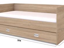 Fotogalerie Rohová postel s úložným prostorem DUO 90x200 cm, 3 čela a rošt