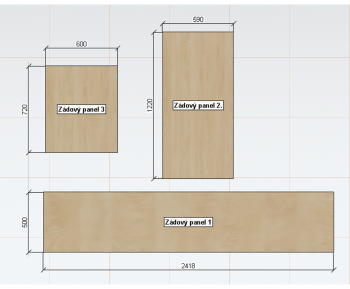 Rovná kuchyňská linka Avellino 304 cm - součástí je zádový panel dub artisan